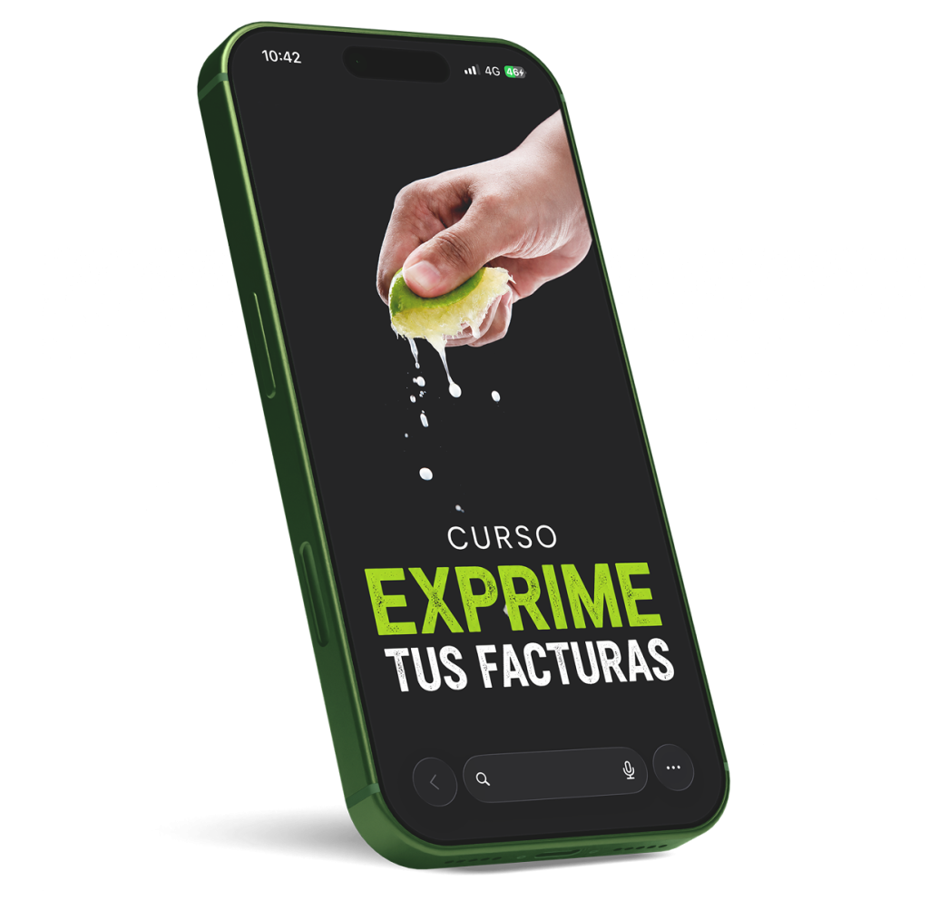 Móvil mostrando el curso gratuito Exprime tus Facturas de Vatios Verdes