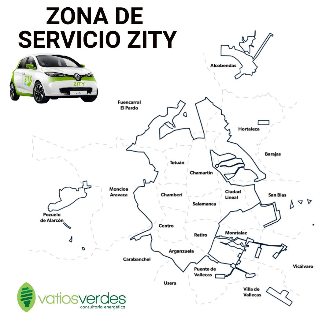 Zity, el carsharing flexible de Madrid